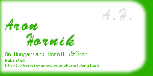 aron hornik business card